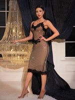 Load image into Gallery viewer, RAAM FISHNET BEADS KNEE LENTH DRESS
