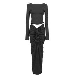 RIVIREE BLACK SKIRT SUIT