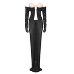 Load image into Gallery viewer, TZHAN BLACK MESH MAXI DRESS WITH GLOVES
