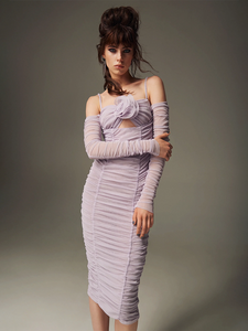 PILUO LAVENDER MIDI DRESS