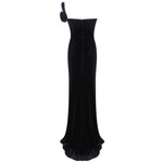 Load image into Gallery viewer, IZOLU BLACK VELVET MAXI GOWN WITH CRYSTAL
