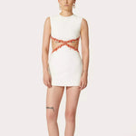 Load image into Gallery viewer, YUKI  WAIST HOLLOW WHITE SHORT MINI DRESS
