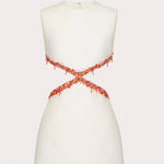 Load image into Gallery viewer, YUKI  WAIST HOLLOW WHITE SHORT MINI DRESS
