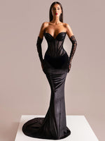 Carregar imagem no visualizador da galeria, GRACE SEXY BLACK LACE MERMAID MAXI DRESS
