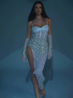 Load image into Gallery viewer, SARAH HIGH SLIT WHITE ELEGANT EVENING MAXI DRESS
