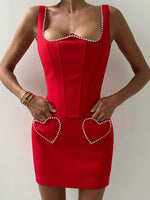 Carregar imagem no visualizador da galeria, ESTILA SWEET HEART RED TWO PIECES SET
