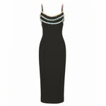 Carregar imagem no visualizador da galeria, CARTIFIER CRYSTAL BLACK SLIP MIDI DRESS
