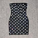 Load image into Gallery viewer, WIWI ROUND CRYSTAL STRAPLESS MINI DRESS
