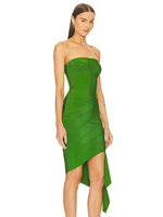 Carregar imagem no visualizador da galeria, SIVEN RUCHED GREEN HIGH STRETCH MIDI DRESS
