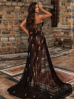 Load image into Gallery viewer, ARAE CRYSTAL TASSELS LACE MAXI DRESS
