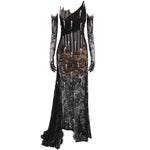 Load image into Gallery viewer, ARAE CRYSTAL TASSELS LACE MAXI DRESS
