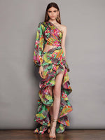 Carregar imagem no visualizador da galeria, LARAO MULTI-COLORS FLOWER PRINT MAXI DRESS
