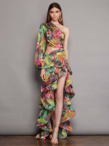 LARAO MULTI-COLORS FLOWER PRINT MAXI DRESS