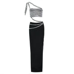 Load image into Gallery viewer, XSDEY SILVER BLACK ELEGANT MAXI DRESS
