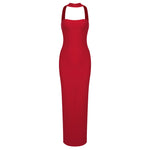 Load image into Gallery viewer, YOANG RED HIGH STRETCH MAXI DRESS
