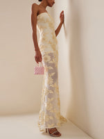 Charger l&#39;image dans la galerie, QCECY YELLOW FLOWER ELEGANT MAXI DRESS
