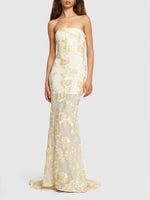 Charger l&#39;image dans la galerie, QCECY YELLOW FLOWER ELEGANT MAXI DRESS
