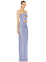 Carregar imagem no visualizador da galeria, LINRINDA LAVENDER FLOWERS MAXI DRESS
