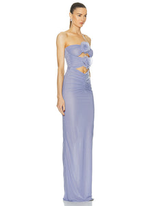 LINRINDA LAVENDER FLOWERS MAXI DRESS