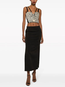 KLIKE CRYSTAL SLIP BLACK TWO PIECES SET