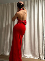 Charger l&#39;image dans la galerie, HLIKO RED BACKLESS SEXY MAXI DRESS
