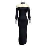 Charger l&#39;image dans la galerie, DRESIAR ELEGANT HIGH COLLAR BLACK MAXI DRESS
