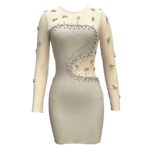 SAERA SILVER ELEGANT MINI DRESS