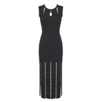 Charger l&#39;image dans la galerie, SWAKI BALCK HOLLOW OUT MAXI DRESS
