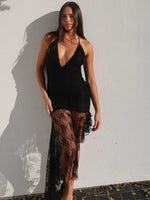 Cargar imagen en el visor de la galería, CATCIER  LACE SEXY HALTER MAXI DRESS
