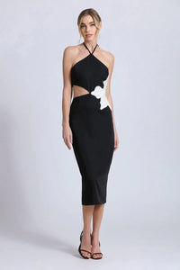 TEENAGE HOLLOW OUT BLACK BANDAGE DRESS