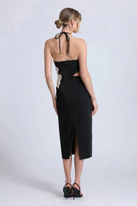 TEENAGE HOLLOW OUT BLACK BANDAGE DRESS