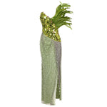 Charger l&#39;image dans la galerie, Ella Green Feather Shining Sequins Maxi Dress
