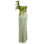 Charger l&#39;image dans la galerie, Ella Green Feather Shining Sequins Maxi Dress
