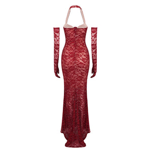 CAMMLIA BURGUNDY MERMAID MAXI DRESS