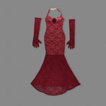 Load image into Gallery viewer, CAMMLIA BURGUNDY MERMAID MAXI DRESS
