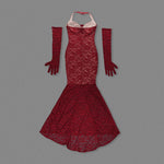 Load image into Gallery viewer, CAMMLIA BURGUNDY MERMAID MAXI DRESS
