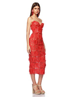 Carregar imagem no visualizador da galeria, PHEBE STRAPLESS EMBROIDERY DRESS
