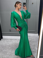 Загрузить изображение в средство просмотра галереи, DOLORES LANTERN SLEEVE LONG DRESS
