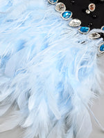 Load image into Gallery viewer, EASTER FEATHER CRYSTAL MINI DRESS
