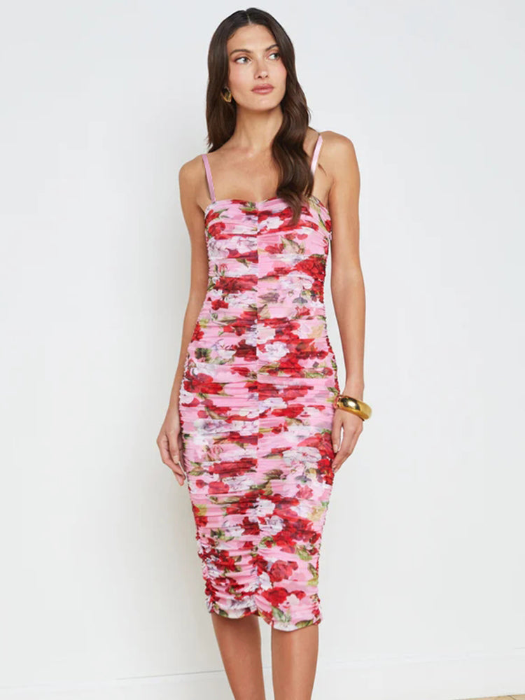 KELLY FLORAL PRINT MIDI DRESS