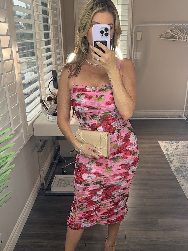 KELLY FLORAL PRINT MIDI DRESS