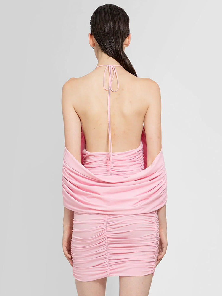 QUINNA HALRT BACKLESS SHORT DRESS