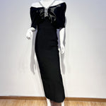 Load image into Gallery viewer, JOSIE BLACK BANDAGE MAXI DRESS
