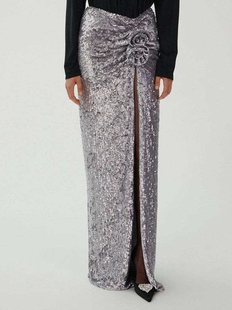 DARCY HIGH SLIT LONG SKIRT