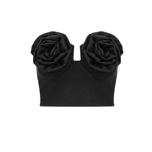 OAOLI BLACK CROP TOP