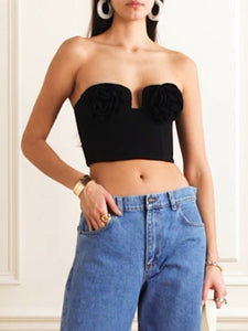 OAOLI BLACK CROP TOP