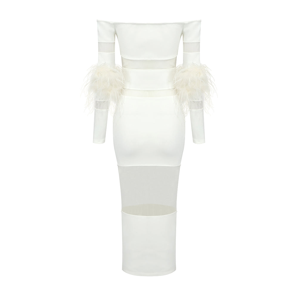 POLITAO WHITE MIDI DRESS