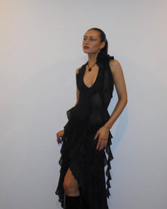 PUNANG BLACK MESH DRESS