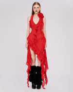 Load image into Gallery viewer, PUNANG RED MESH DRESS
