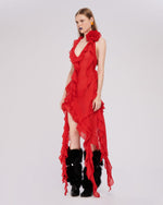 Load image into Gallery viewer, PUNANG RED MESH DRESS
